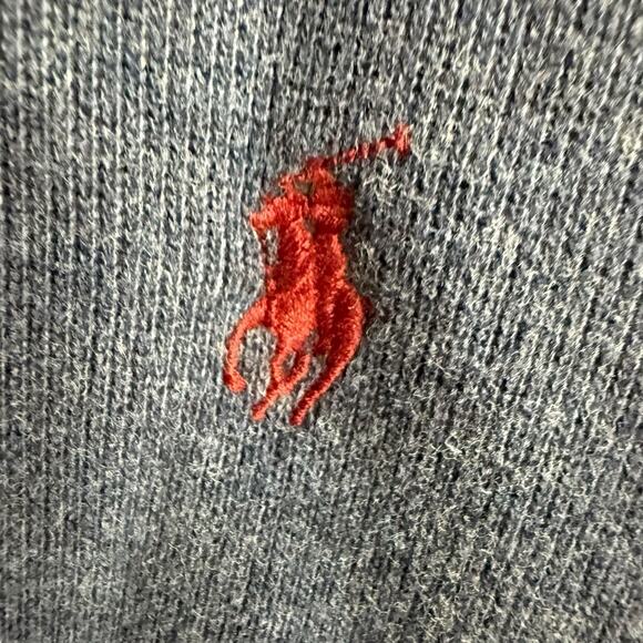 Vtg 90s Y2K Polo By Ralph Lauren Estate Rib 1/4 Zip Blue 2XL Sweater Pullover - Picture 2 of 6